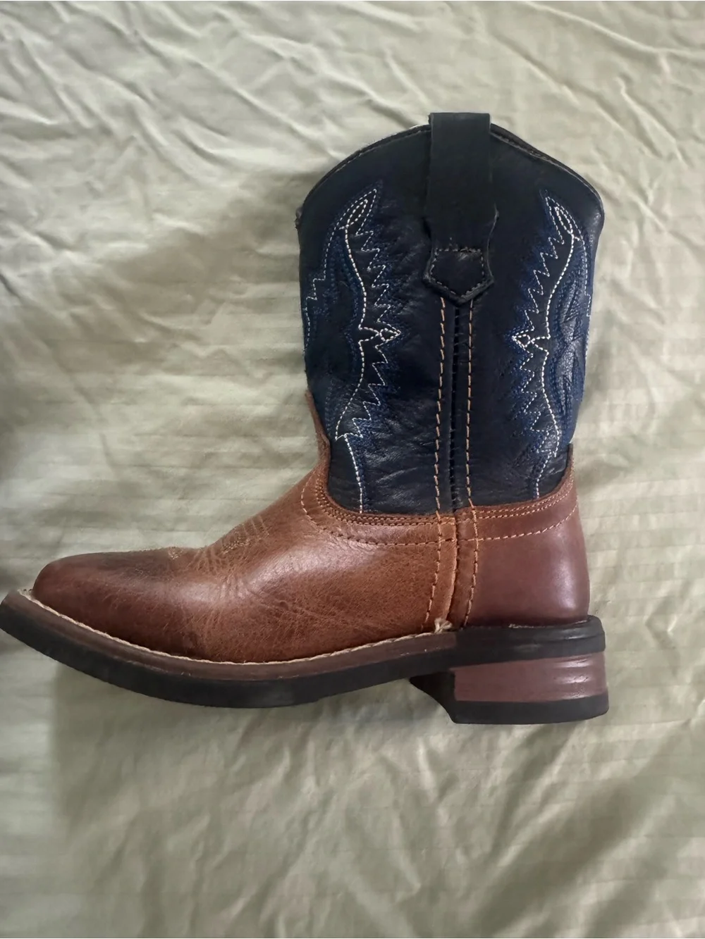 J.B. Dillon Brown and Navy Kids Western Boots